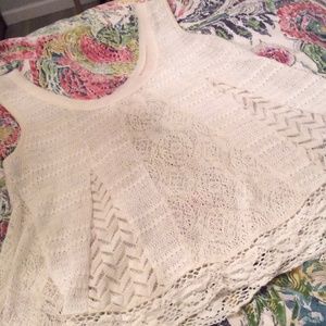 MeadowRue crocheted swing tank-M like new!
